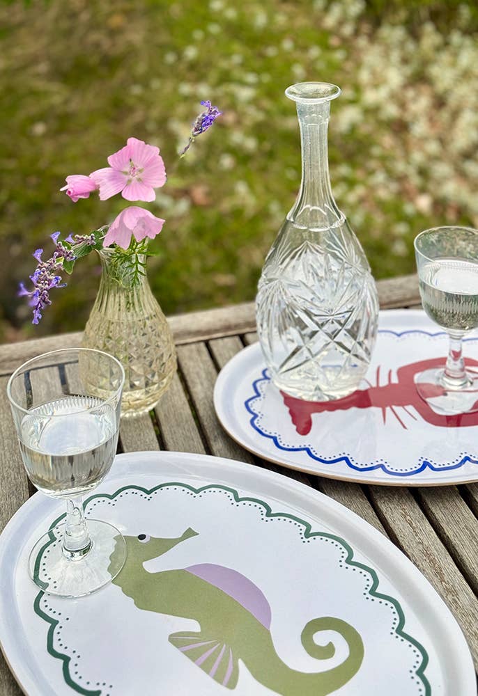 Seahorse Oval Serving Tray - 31x22cm