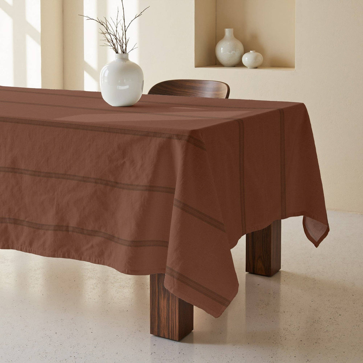 Stain-resistant 100% cotton tablecloth Nua Terracotta: 200x155 cm