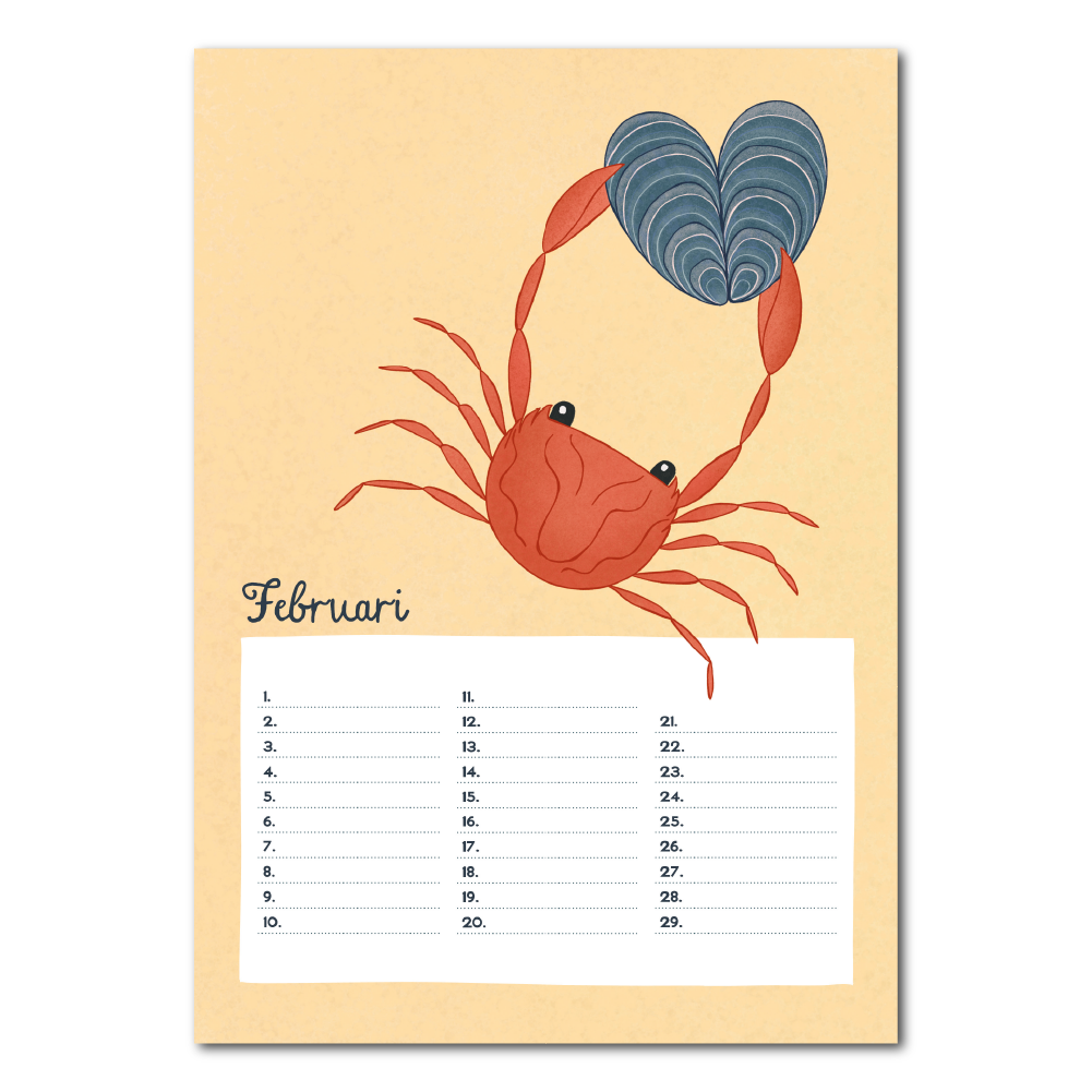 Sea and beach birthday calendar: Nederlands
