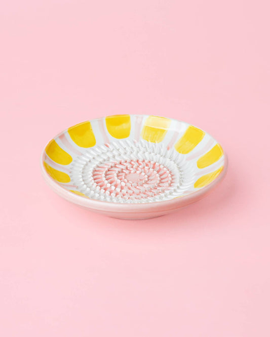 Small Ceramic Grater Plate / Pastel Pink