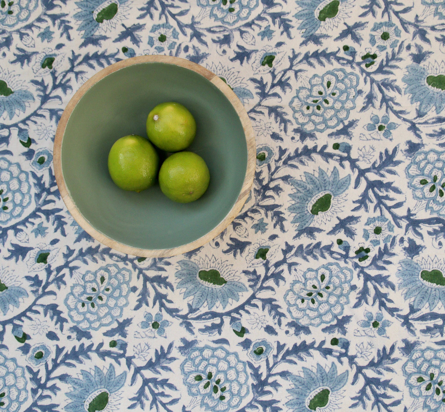 Sunny Day Handblockprinted Tablecloth 160 x 270