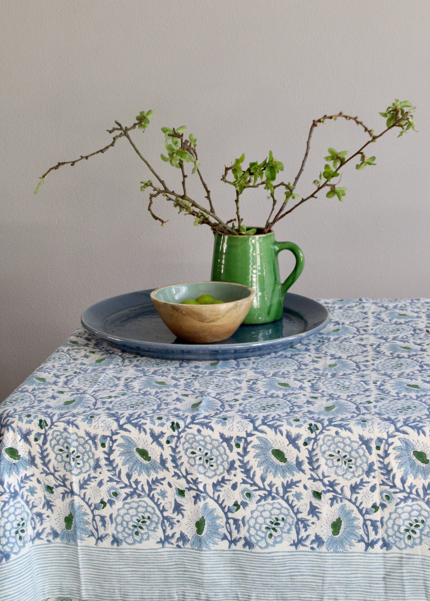 Sunny Day Handblockprinted Tablecloth 160 x 270