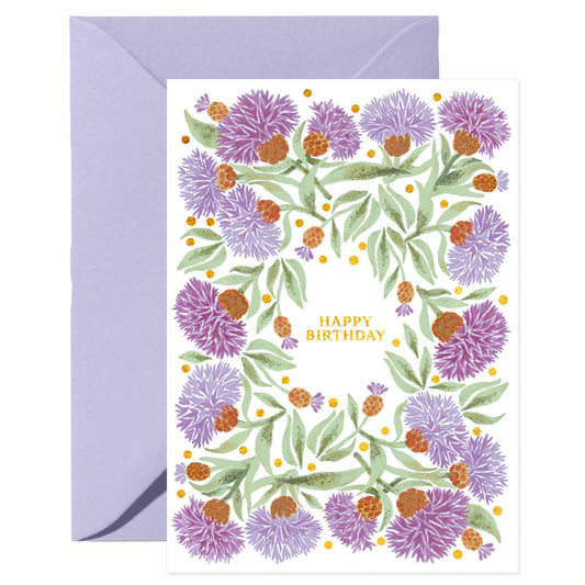 Greeting card - Happy birthday - Knapweed