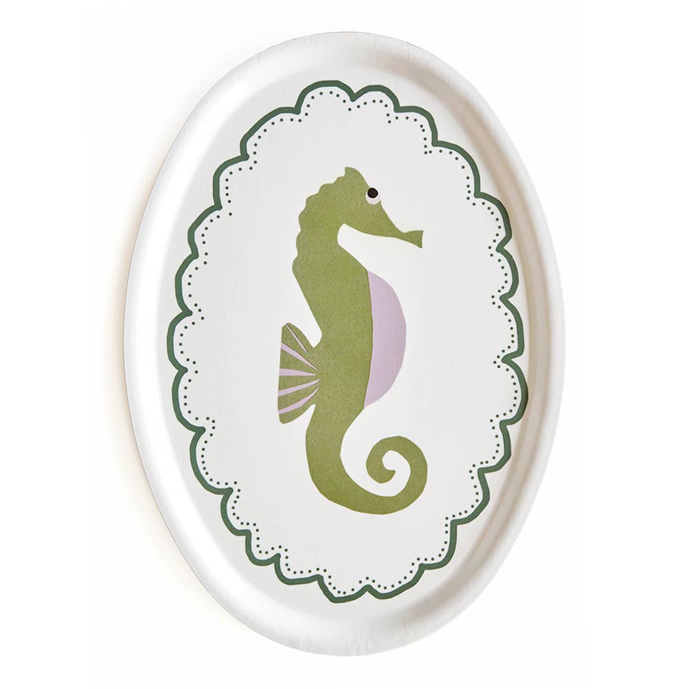 Seahorse Oval Serving Tray - 31x22cm