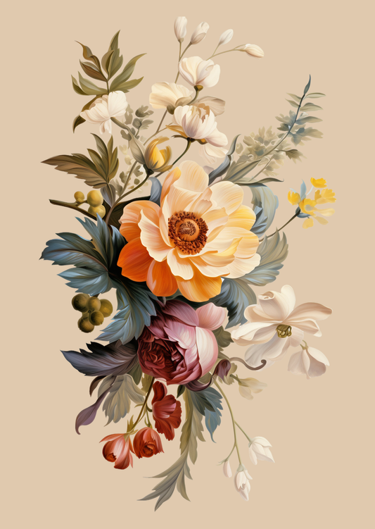 Sustainable  postcard Vintage bloemen