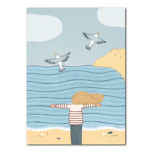Blowing away on the beach | Postcard