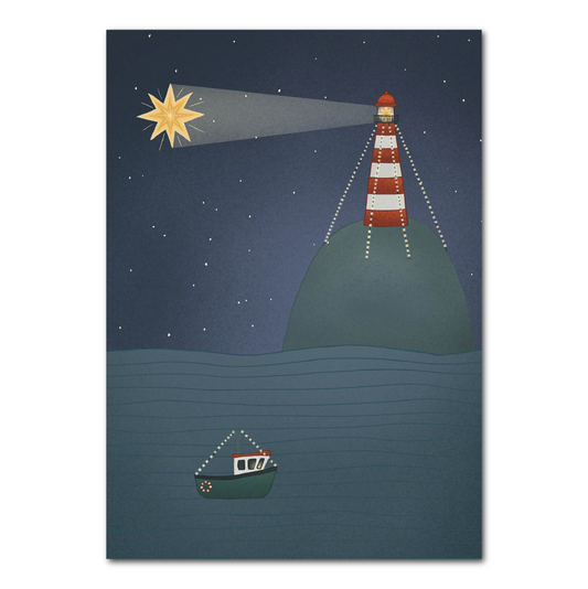 Christmas lighthouse | Christmas card