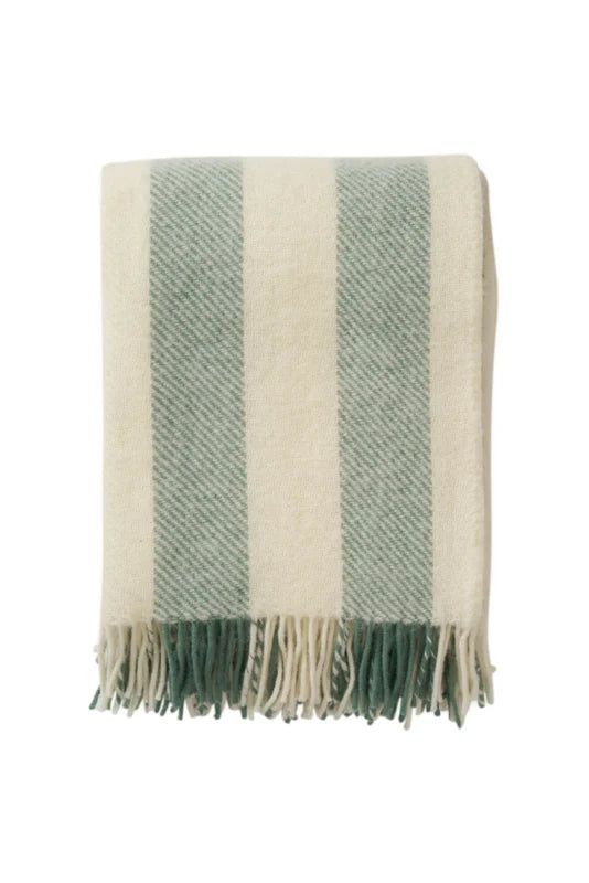 Klippan Gotland vertical stripe green, 25% Gotland - 75%  lambswool
