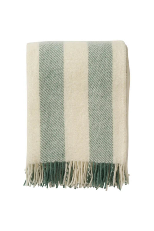 Klippan Gotland vertical stripe green, 25% Gotland - 75%  lambswool