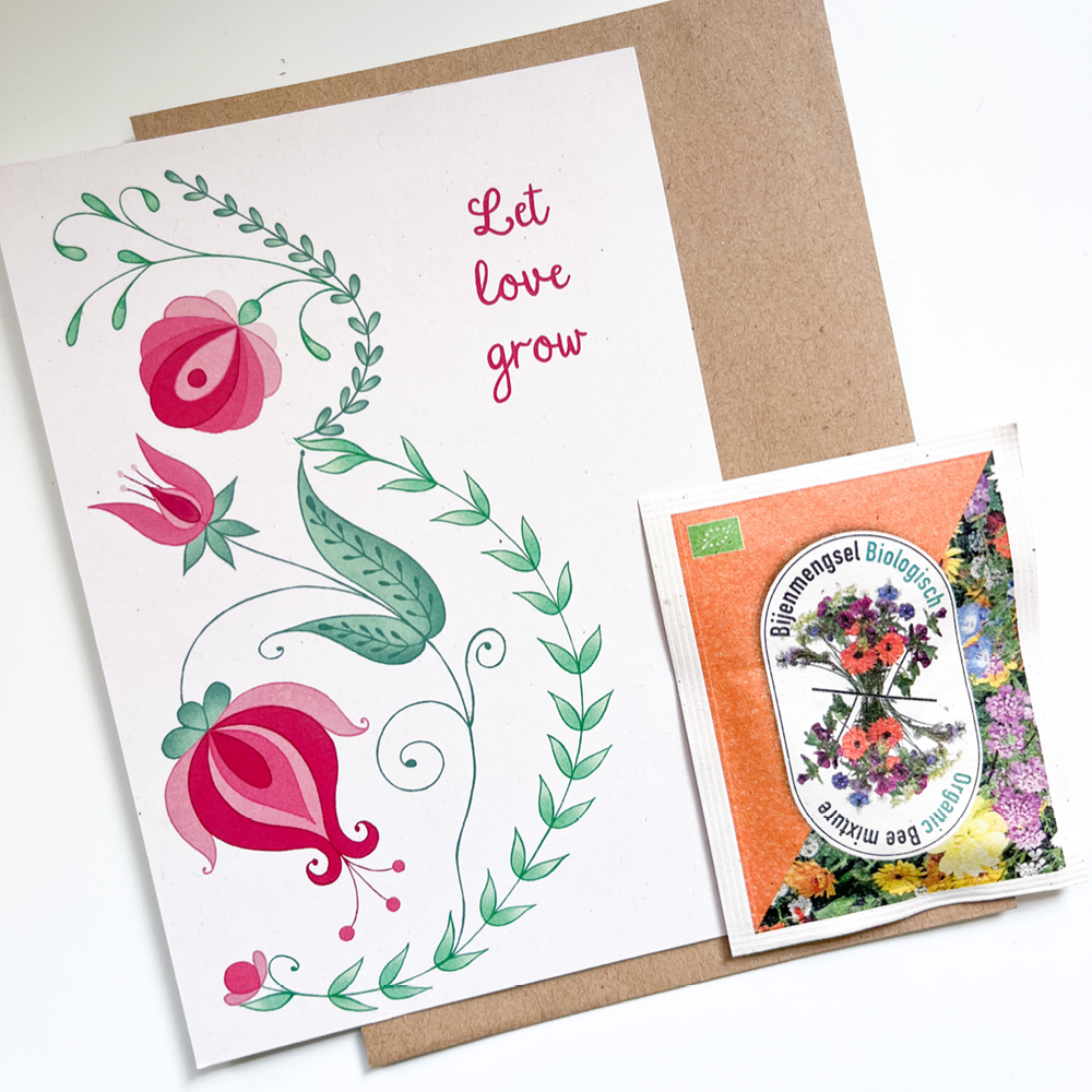 Let love grow | Card with flower seeds