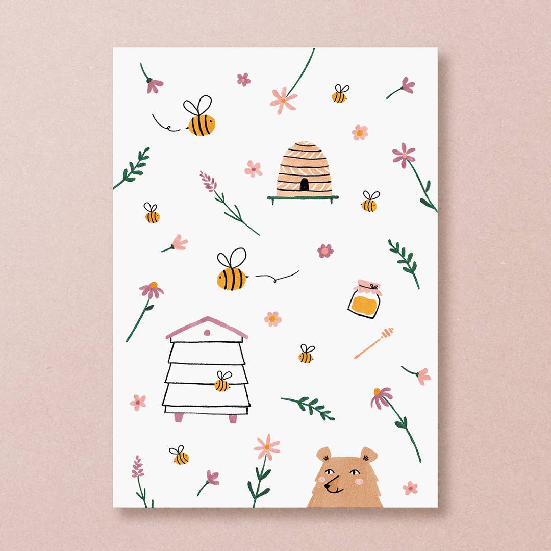 Honey Bees Postcard