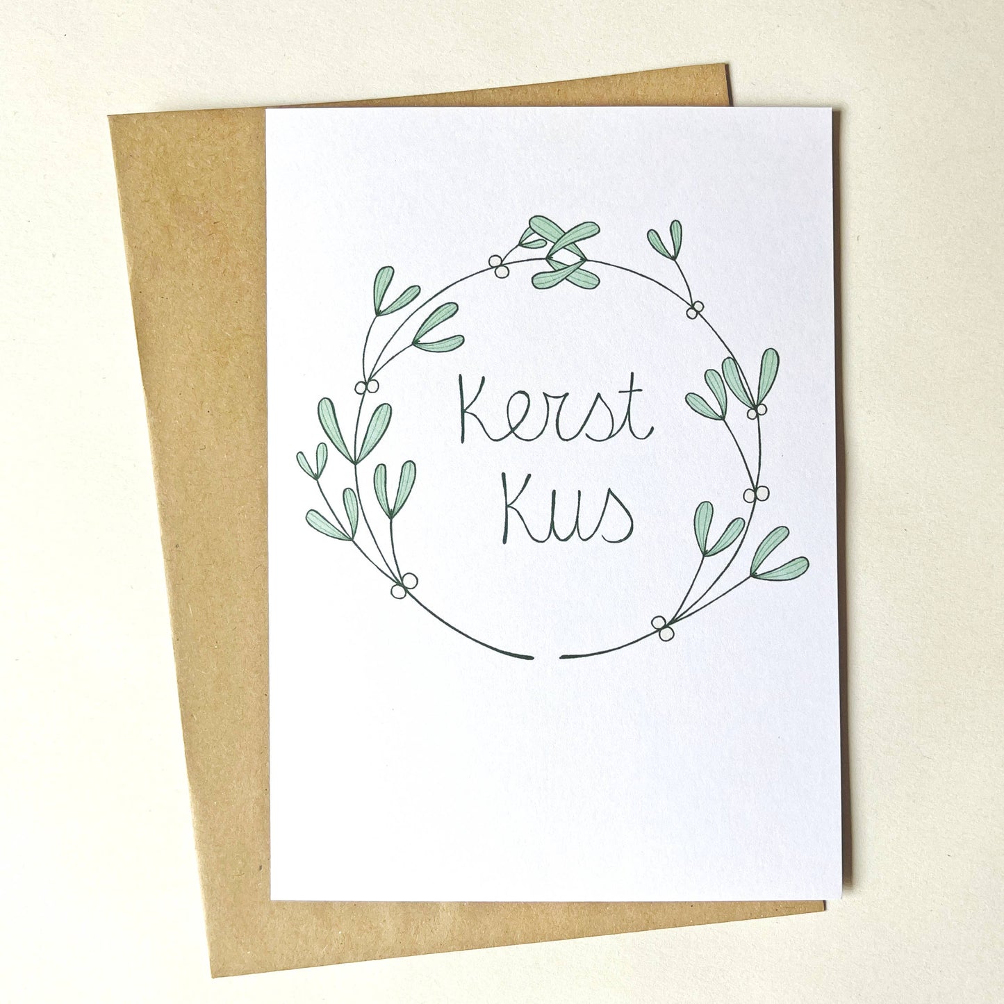 Christmas kiss double card with envelope