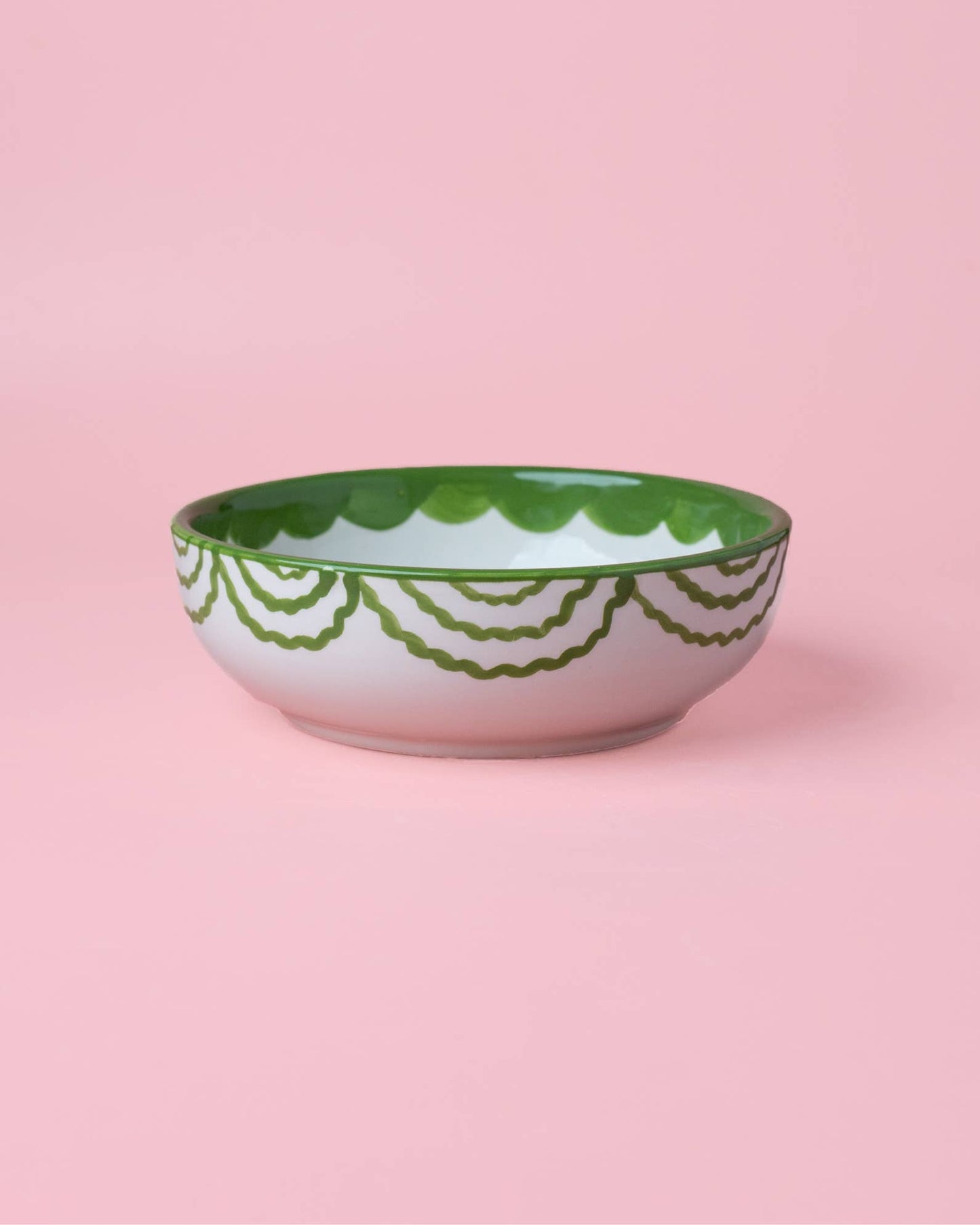 Vintage Pottery Grater Bowl – Green and White