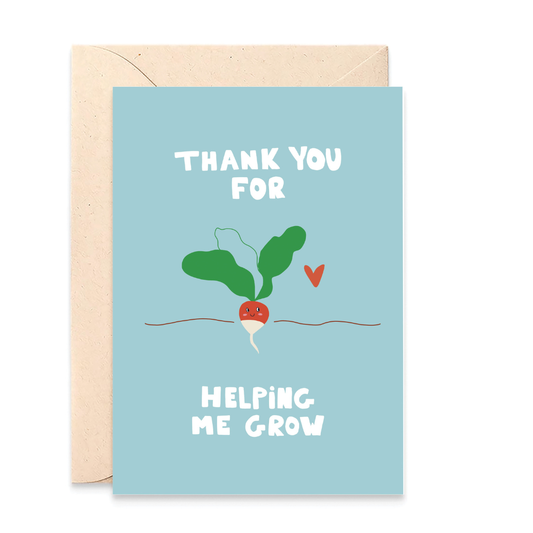 Carte 'Thank you for helping me grow'
