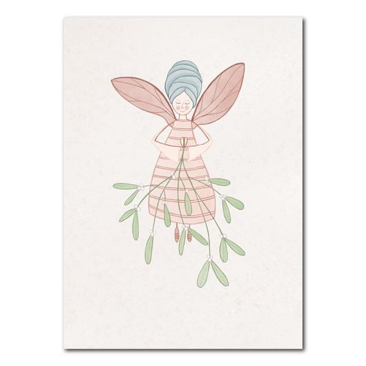 Elf with mistletoe | Christmas card