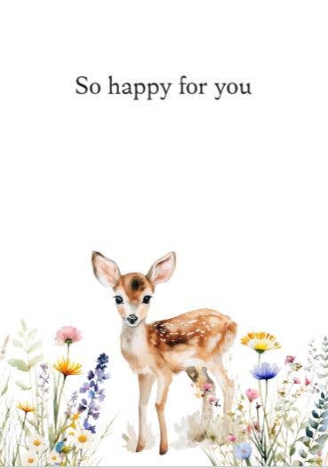 Sustainable postcard flower deer