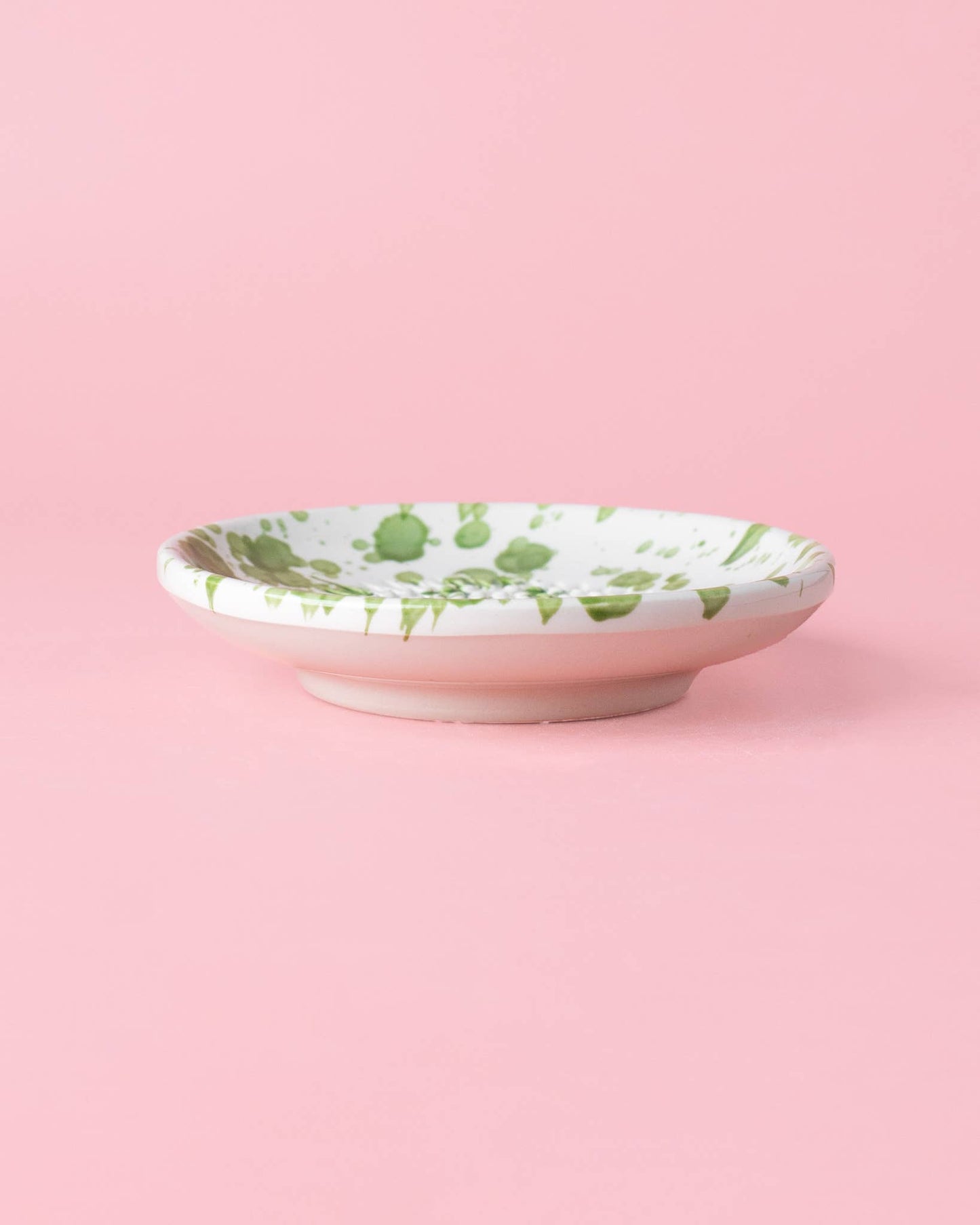 Small Ceramic Garlic Grater Plate / Moss