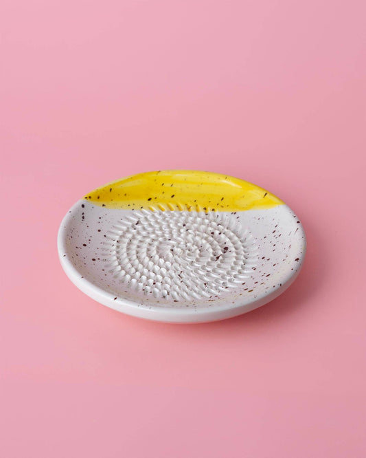 Small Ceramic Food Grater Plate / Cinnamon