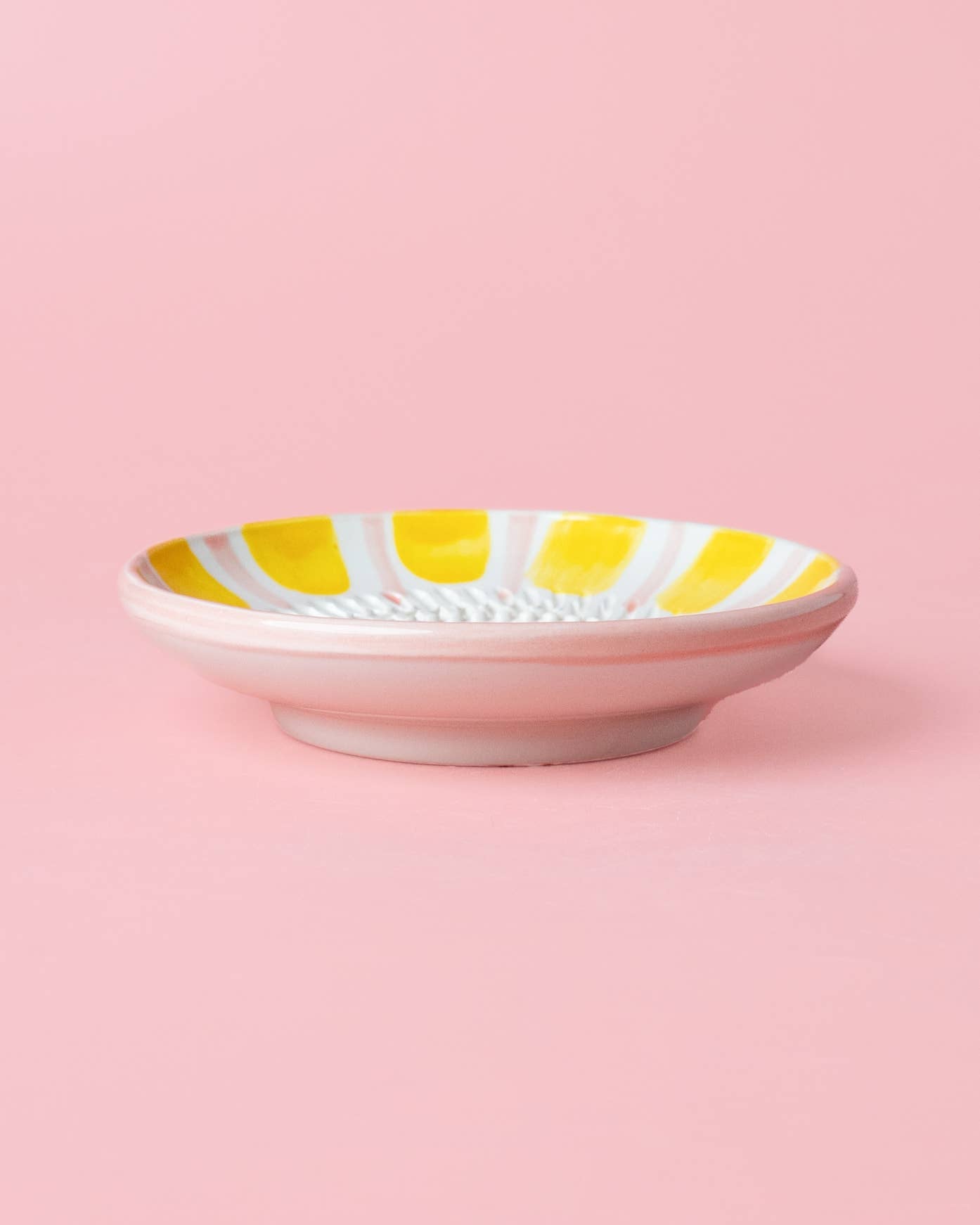 Small Ceramic Grater Plate / Pastel Pink