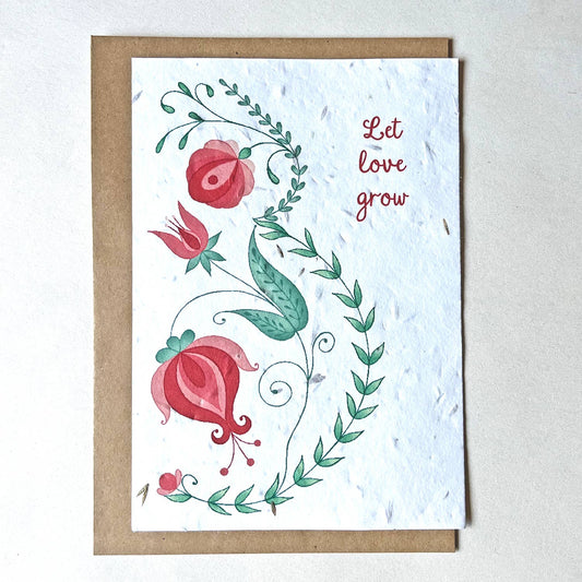 Let love grow | Growth card folklore flowers