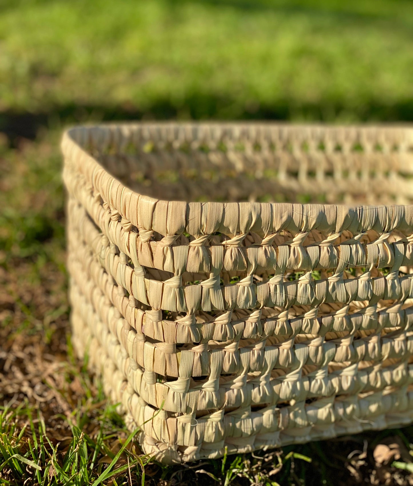 RECTANGULAR CANE BASKET: Large