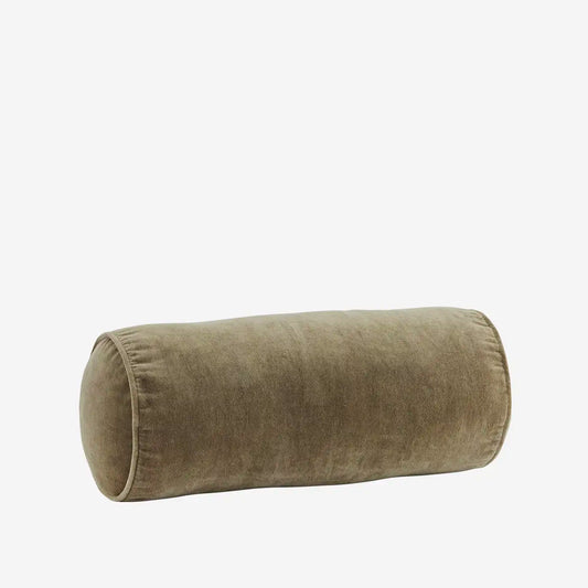 Velvet bolster cushion - Dusty green