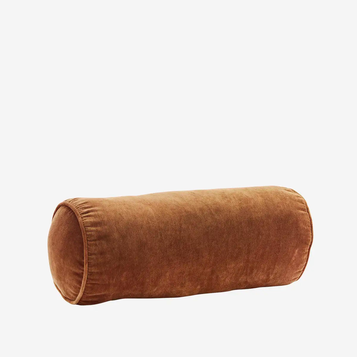 Velvet bolster cushion Burnt orange