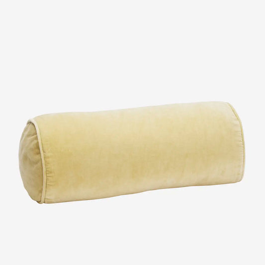 Velvet bolster cushion geel