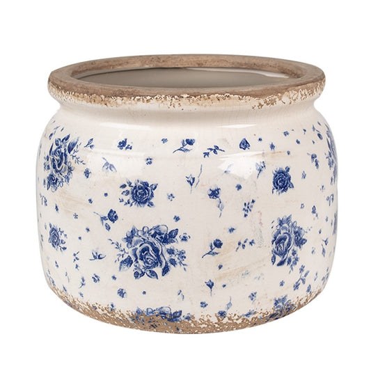Bloempot Ø 20x15 cm Beige Blauw