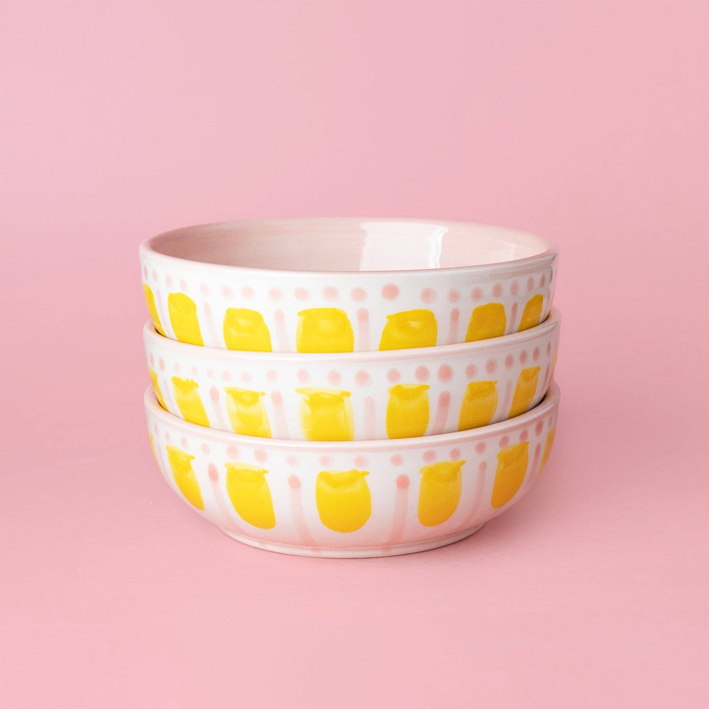 Vintage Pottery Grater Bowl – Pink and Yellow