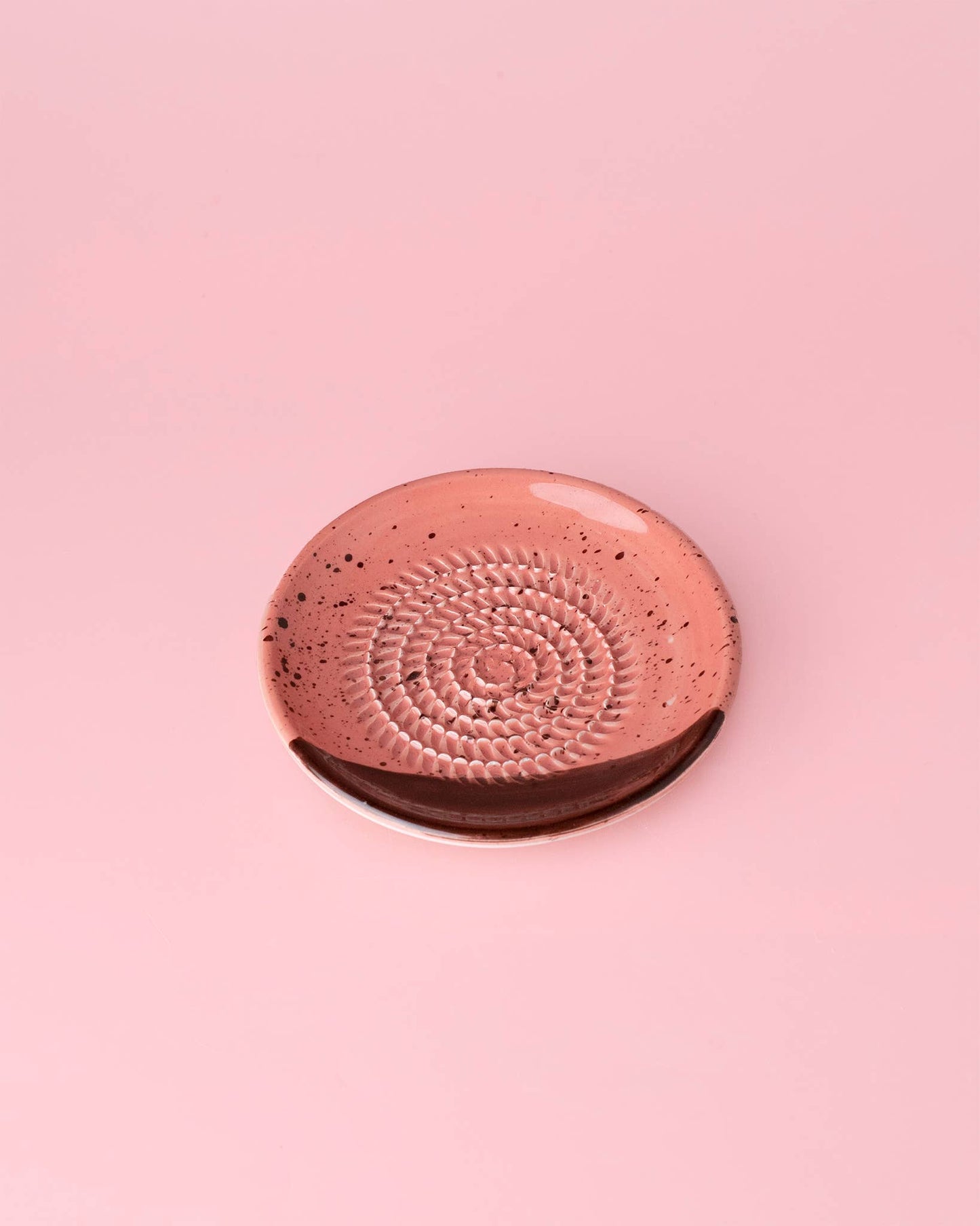 Small Ceramic Garlic Grater Plate- Chocolate