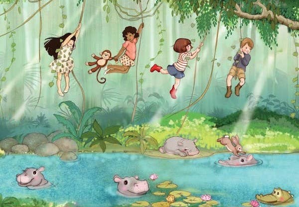 Postcard Hippo Lake