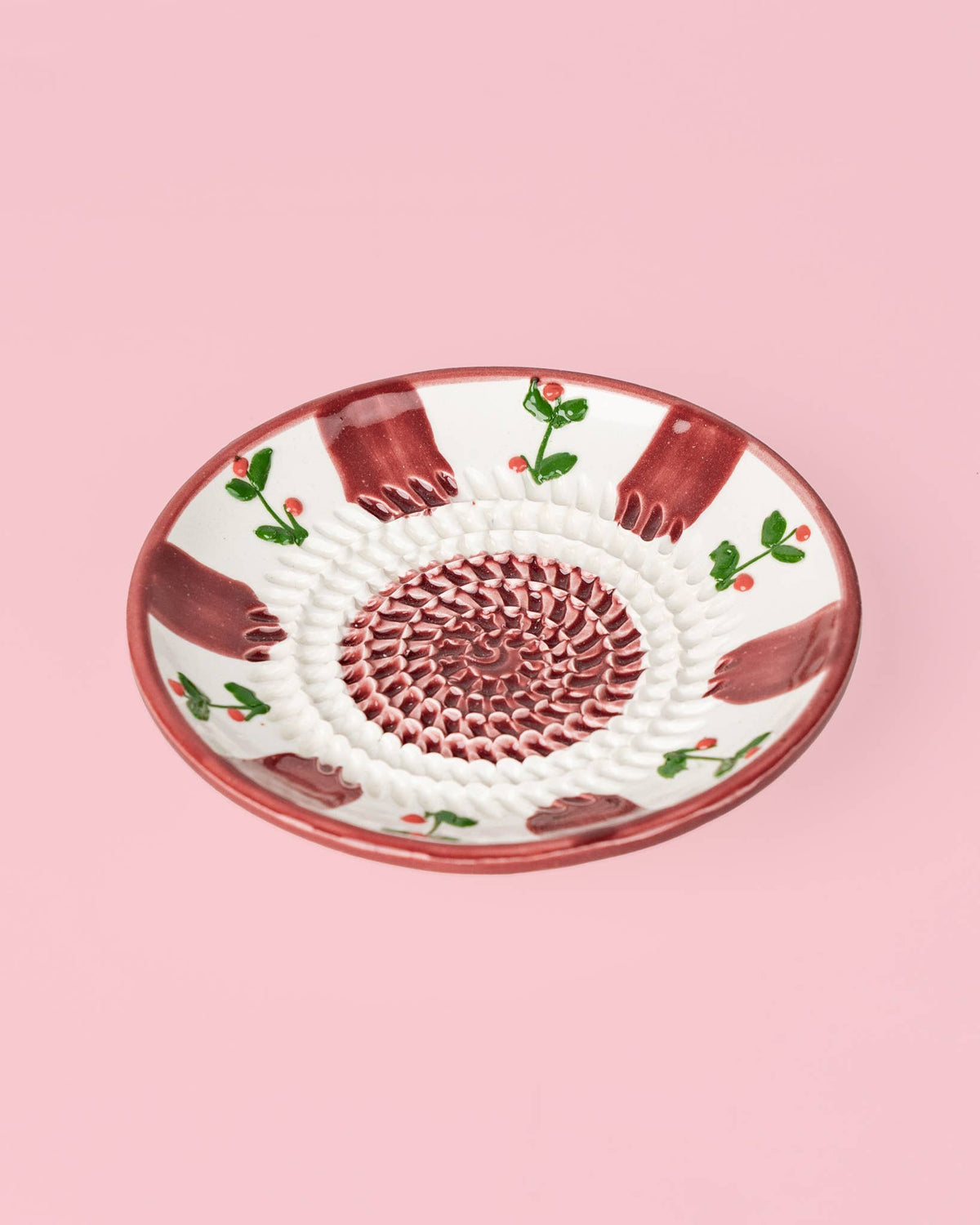 Small Ceramic Garlic Grater Plate  - Holly