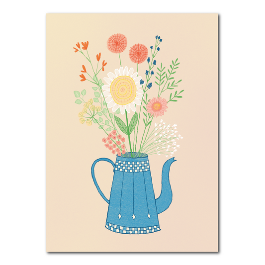 Enamel jug with flower card