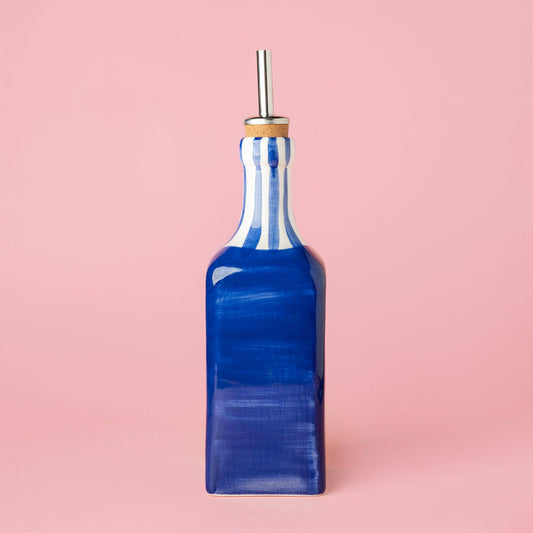 Artisanal Ceramic Oil Dispenser - Blue & White / Costa Azul
