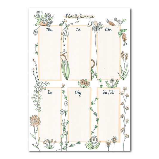 Week planner flowers A4