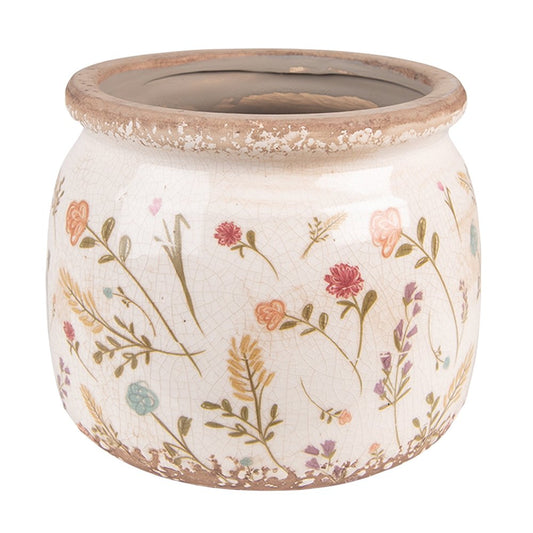 Bloempot Roze Beige, Keramiek Ø 12x9 cm