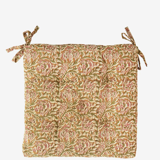Printed cotton chair pad