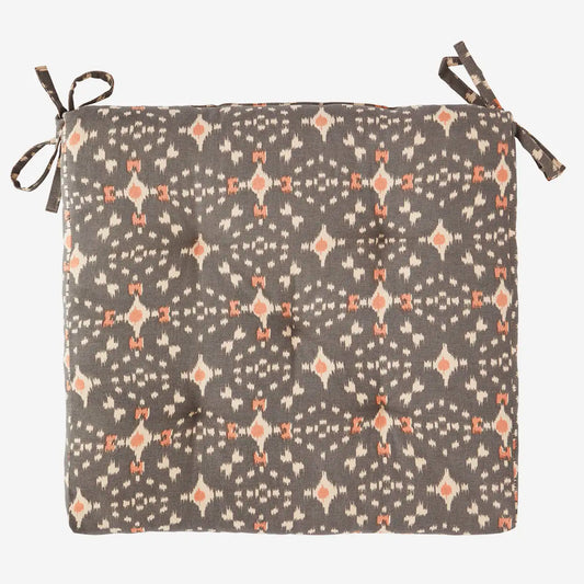 Printed cotton chair pad 45x45 cm