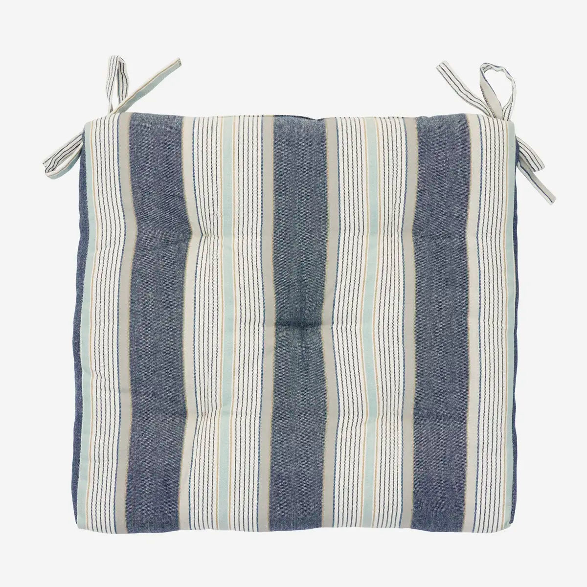 Striped cotton chair pad