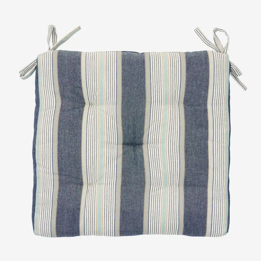 Striped cotton chair pad