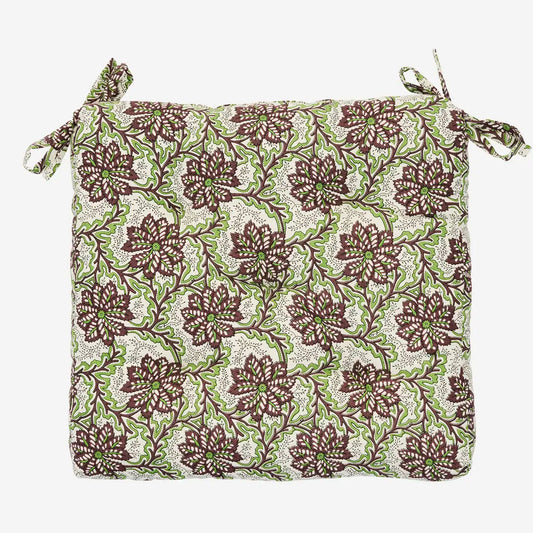 Printed cotton chair pad