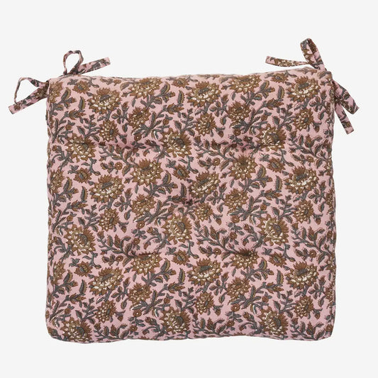 Printed cotton chair pad