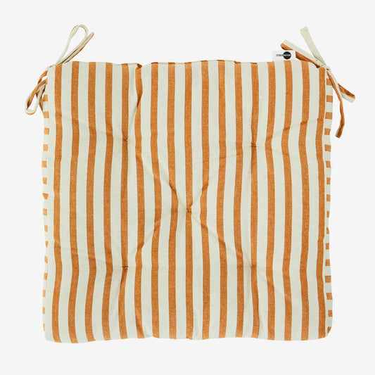 Striped cotton chair pad