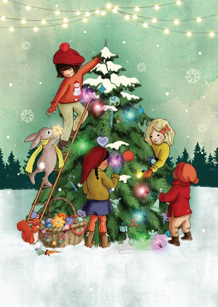 Postcard Decorating Tree