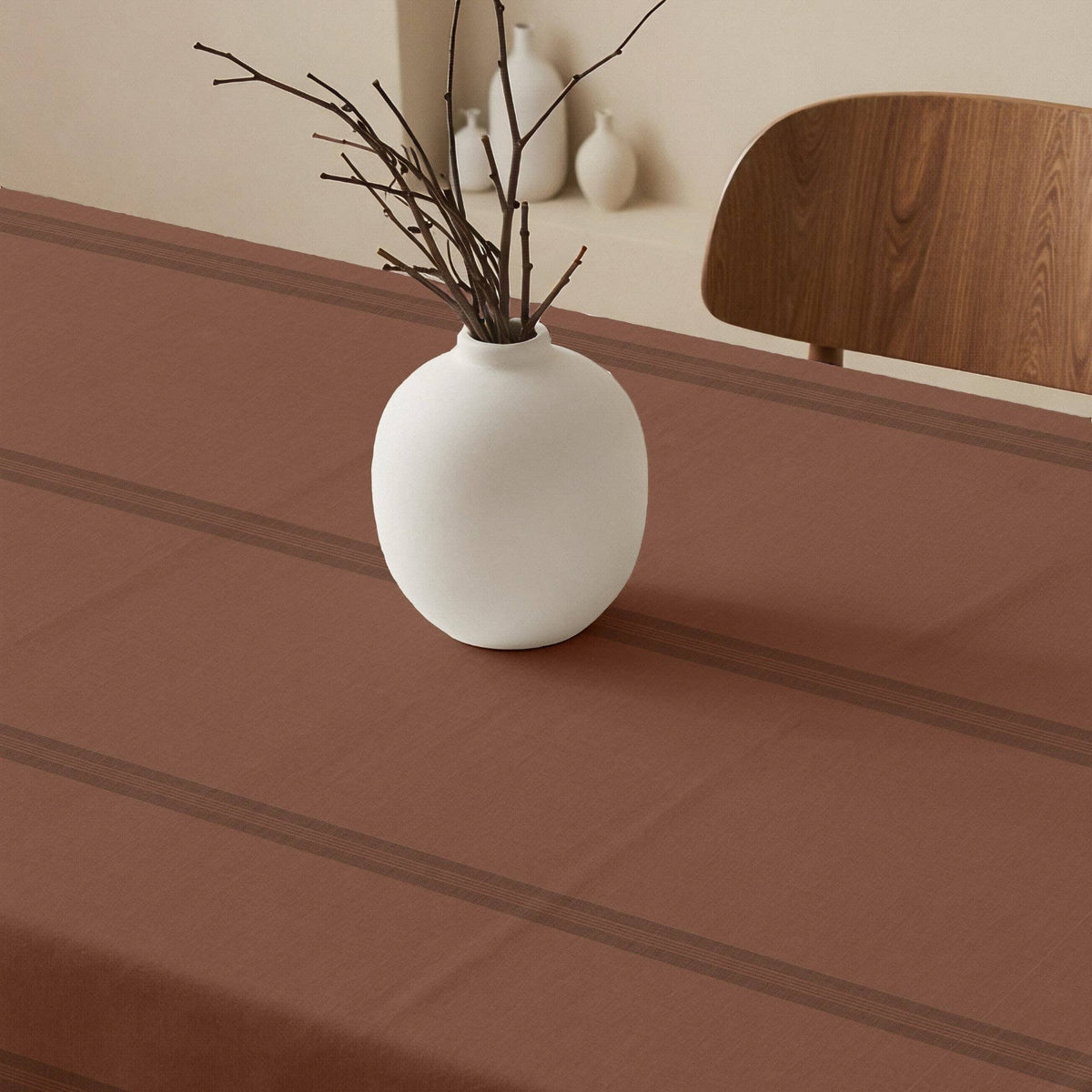 Stain-resistant 100% cotton tablecloth Nua Terracotta: 200x155 cm