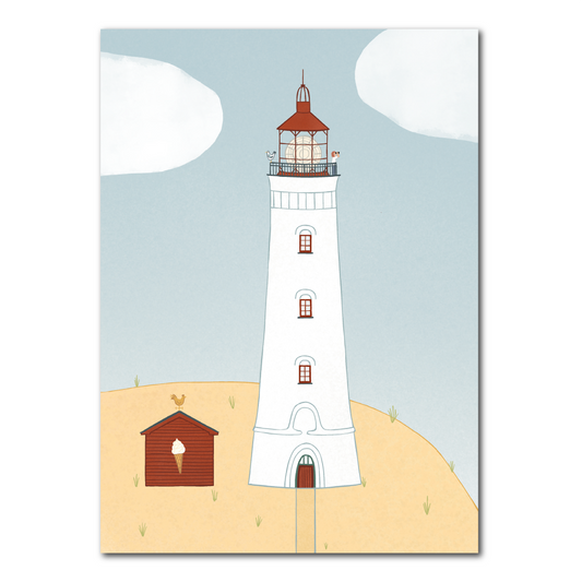White lighthouse | Postcard