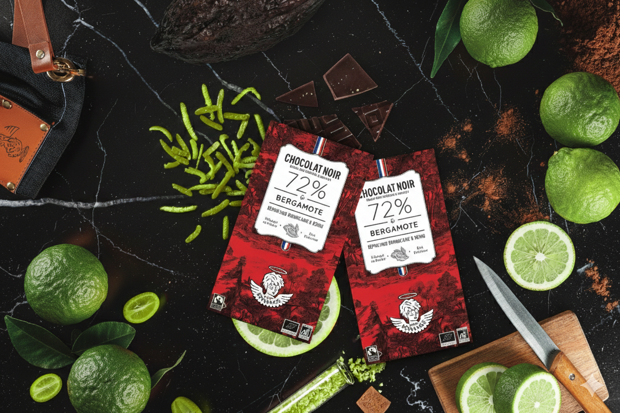 Organic Fairtrade 72% Dark Chocolate Bar with Bergamot – 80g