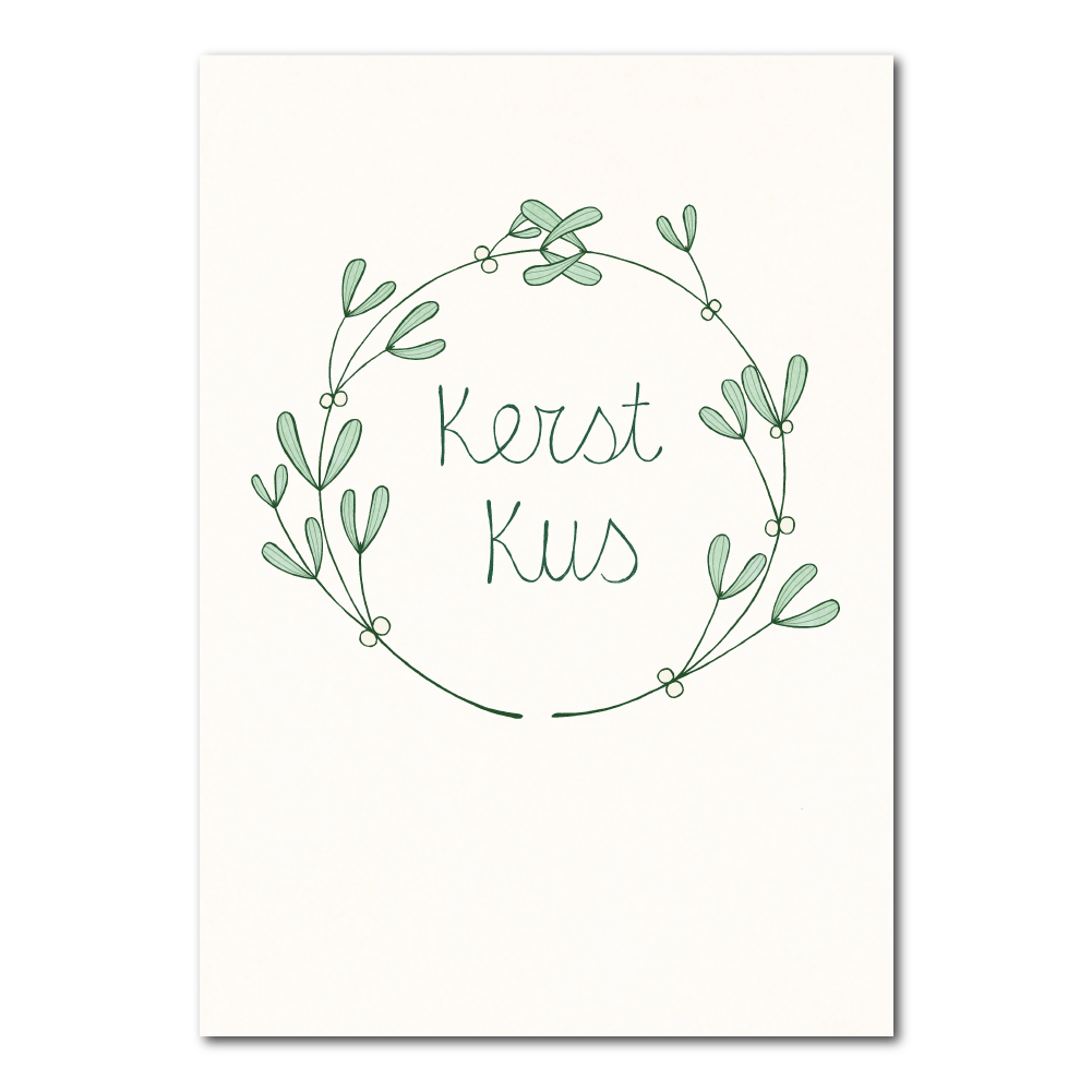 Christmas kiss double card with envelope