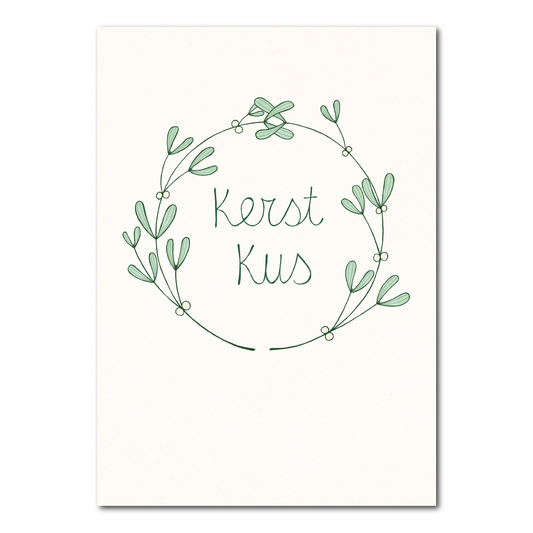 Christmas kiss double card with envelope